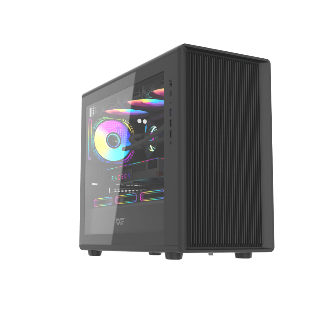 DarkFlash DB460M Black Mid‑Tower Gaming PC Case 1