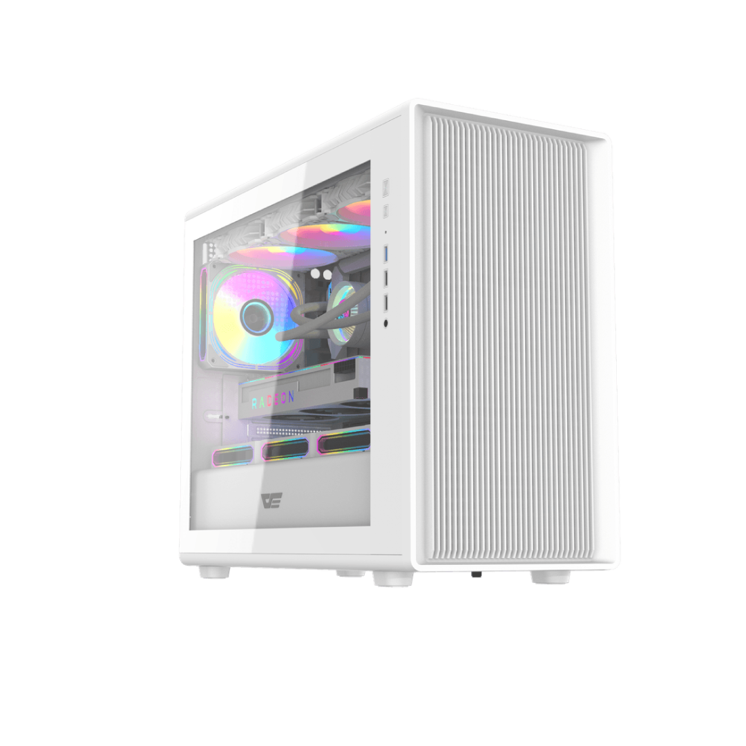DarkFlash DB460M White Mid‑Tower Gaming PC Case 1