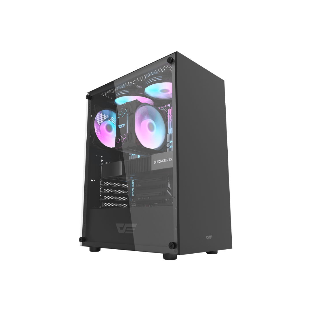DarkFlash DK100 Black Mid‑Tower Gaming PC Case 1
