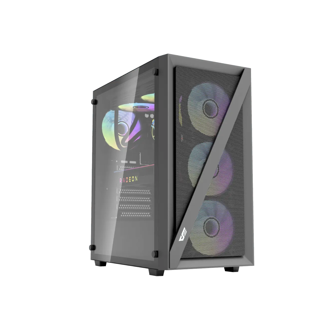 DarkFlash DK260 Air Mesh Black Mid‑Tower Gaming PC Case 1