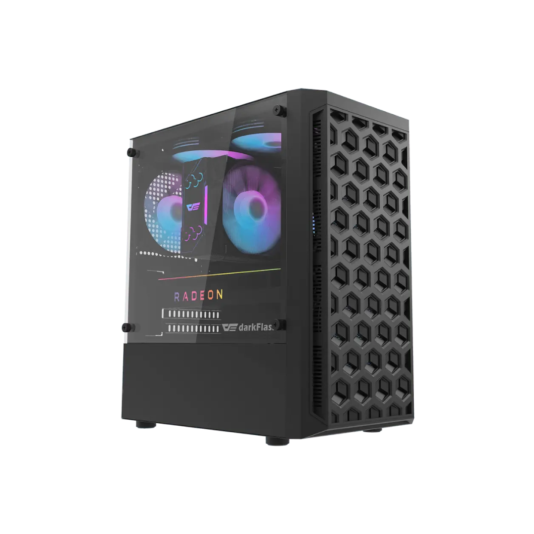 DarkFlash DK300M Black Micro‑ATX Gaming PC Case 1
