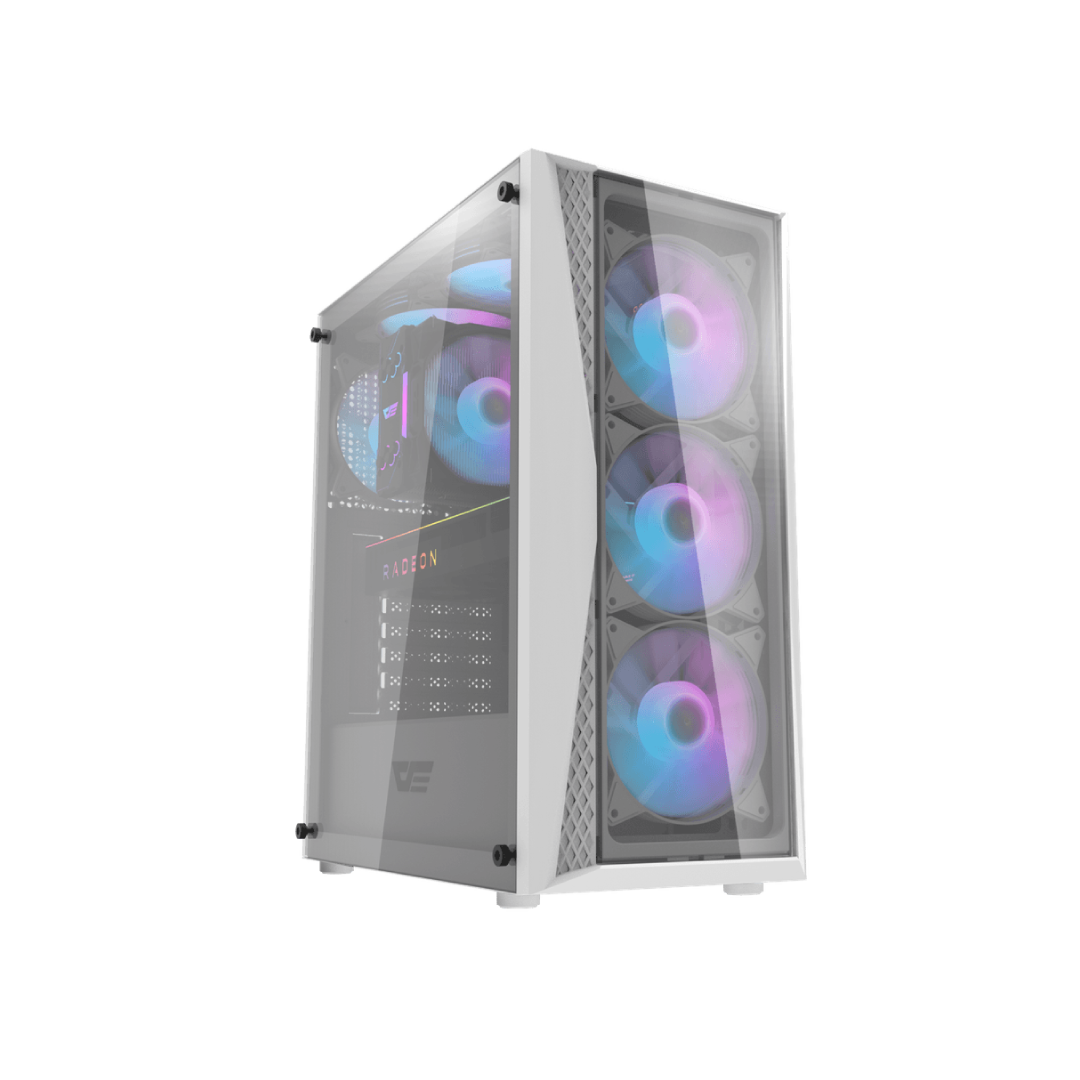 DarkFlash DK352 Plus White Mid-Tower Gaming PC Case 1