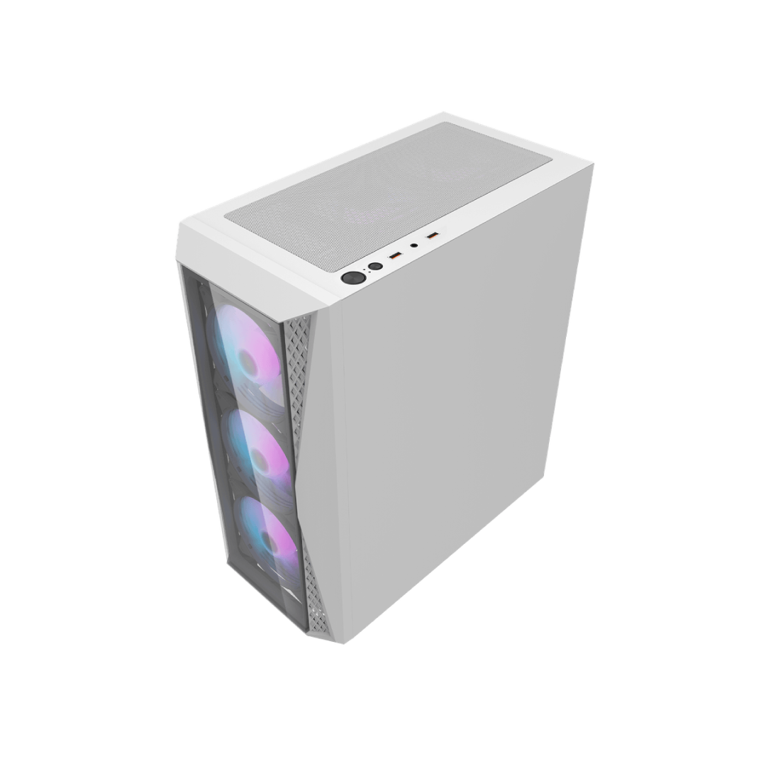 DarkFlash DK352 Plus White Mid-Tower Gaming PC Case 5