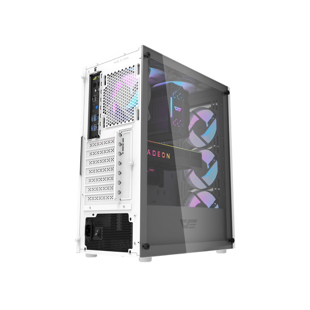 DarkFlash DK352 Plus White Mid-Tower Gaming PC Case 3