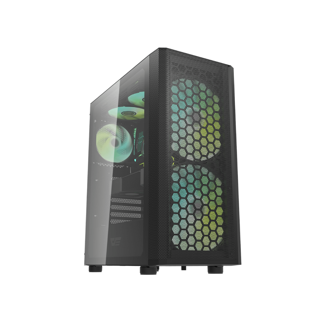 DarkFlash DK360 Black Mid-Tower Gaming PC Case 1