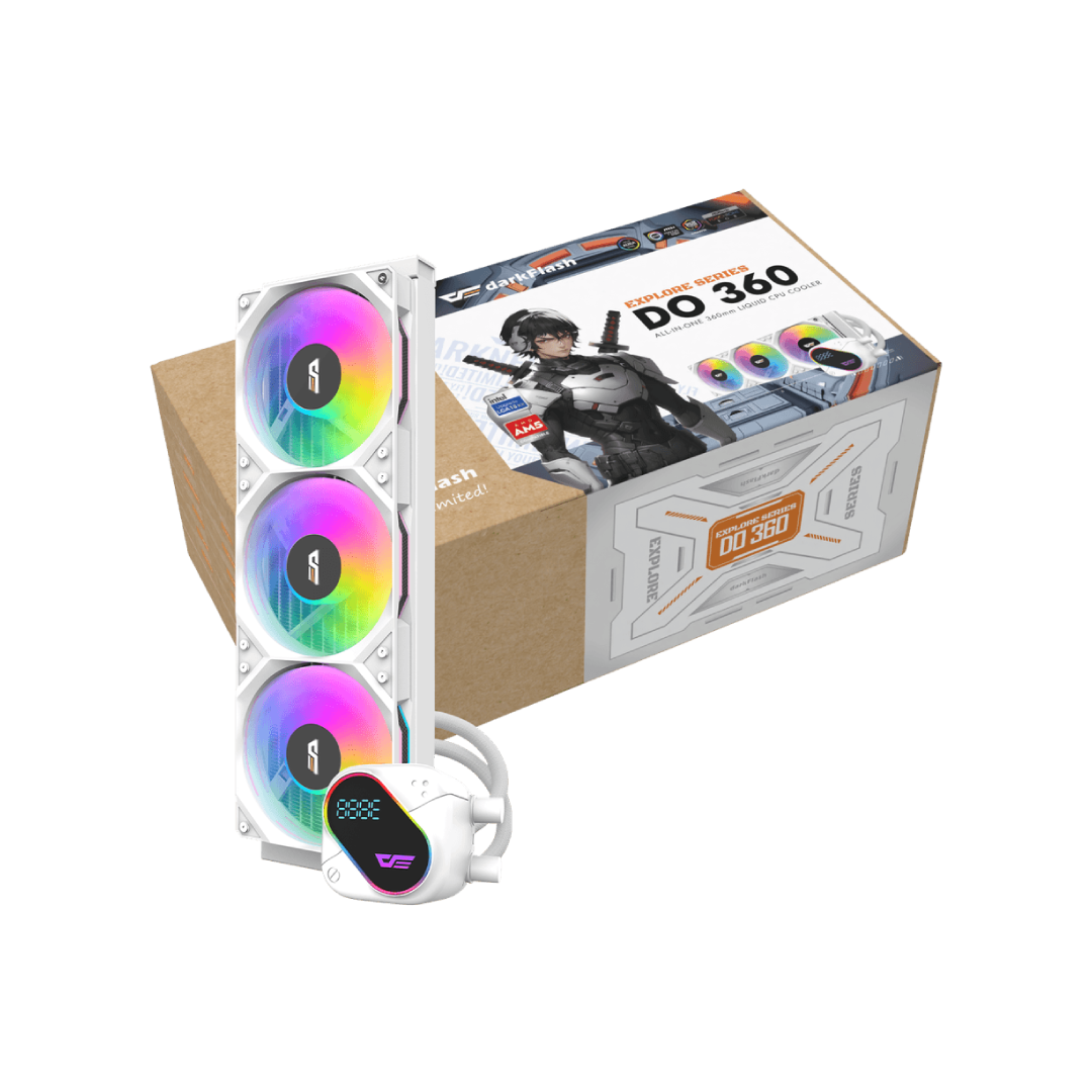 DarkFlash EXPLORE DO360 White 360 mm AIO Liquid CPU Cooler 1