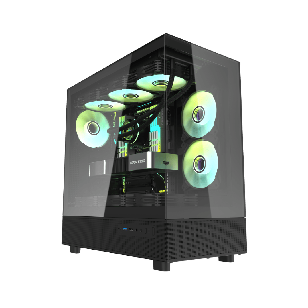 DarkFlash DPX90 Black Mid-Tower Gaming PC Case 1