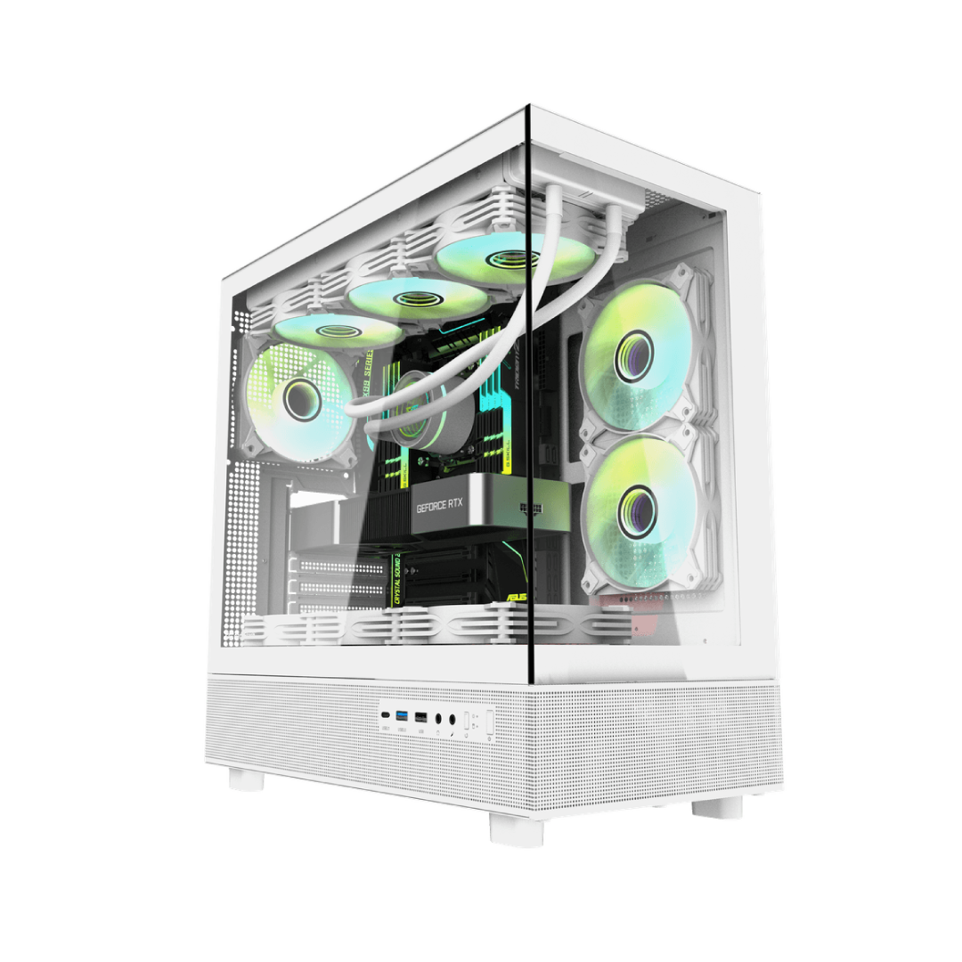DarkFlash DPX90 White Mid‑Tower Gaming PC Case 1