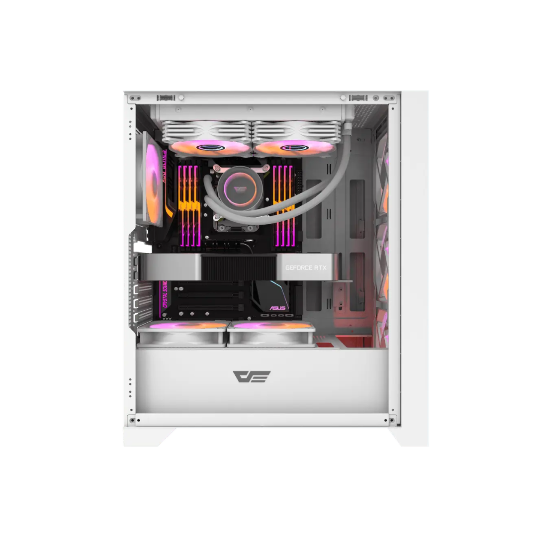 DarkFlash DRX70 Mesh White Mid‑Tower Gaming PC Case 2