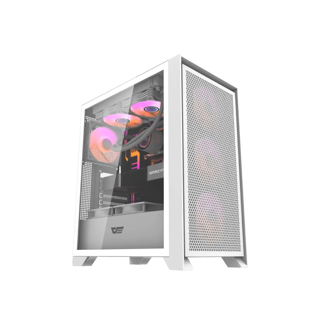 DarkFlash DRX70 Mesh White Mid‑Tower Gaming PC Case 1
