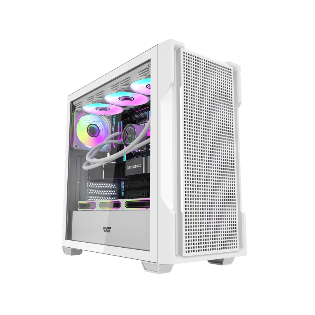 DarkFlash DS900 Mesh White Mid‑Tower Gaming PC Case 1