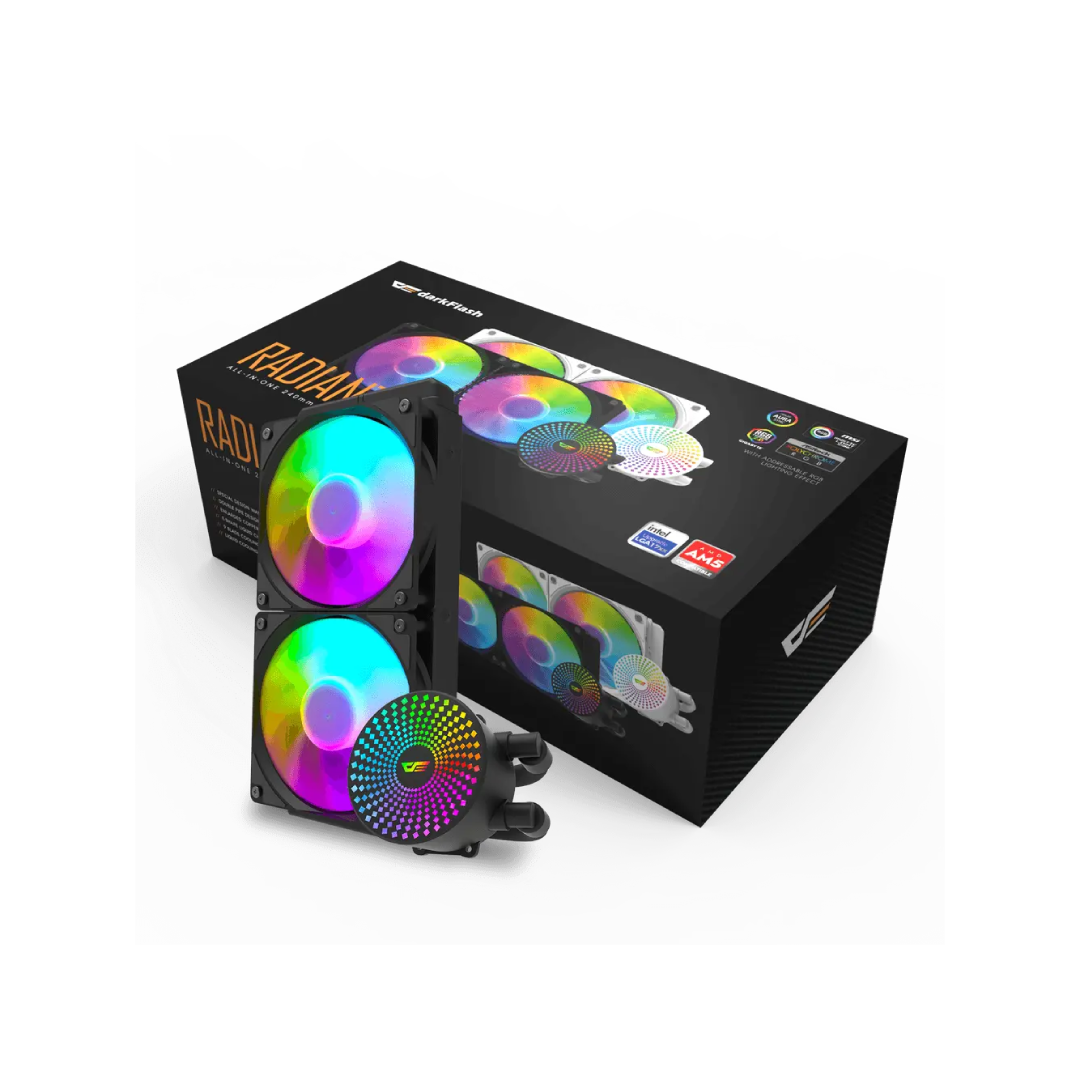 DarkFlash Radiant DC240 Black ARGB 240mm All‑in‑One Liquid CPU Cooler 1