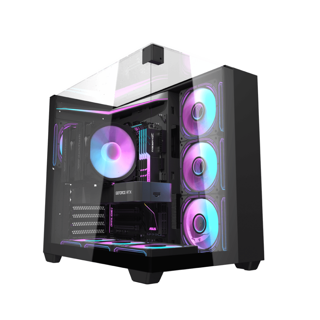 DarkFlash TH285 Black ATX Mid‑Tower PC Case 1
