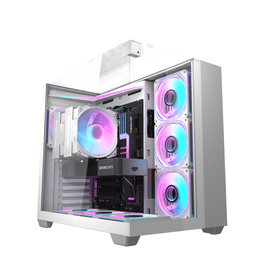 DarkFlash TH285 White ATX Mid‑Tower PC Case 1