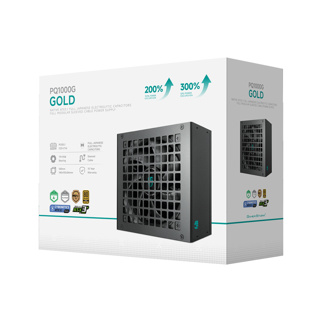 DEEPCOOL  PSU PQ1000G UK 80PLUS GOLD, ATX 3.1 + PCI-E 5.1 Fully Modular 1