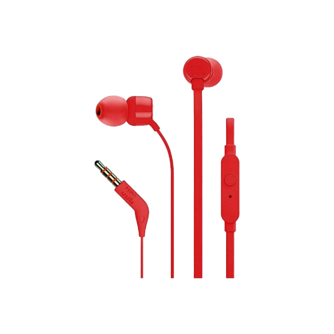 JBL TUNE110 Red Wired In‑Ear Headphones 1