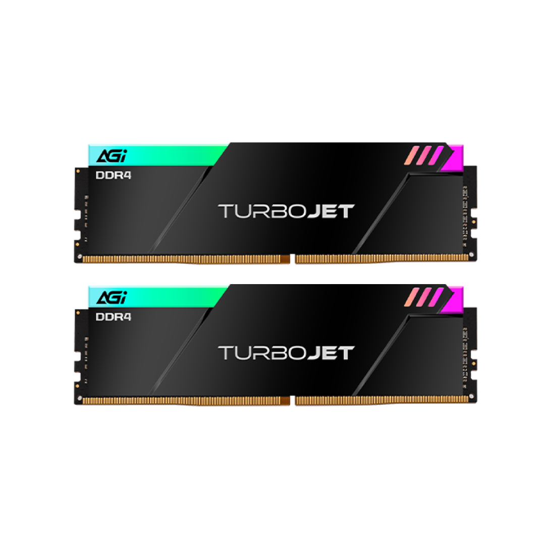 AGI TurboJet RGB 16GB (2×8GB) DDR4 3600MHz Gaming RAM Black 1