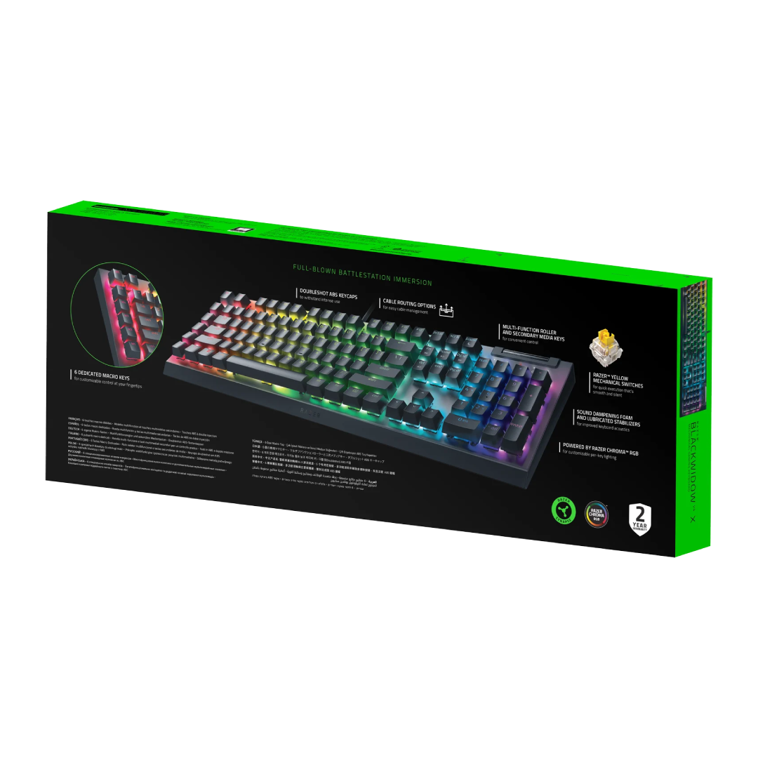 Razer BlackWidow V4 X Mechanical Gaming Keyboard (Green Switch) – Arabic – Black 6