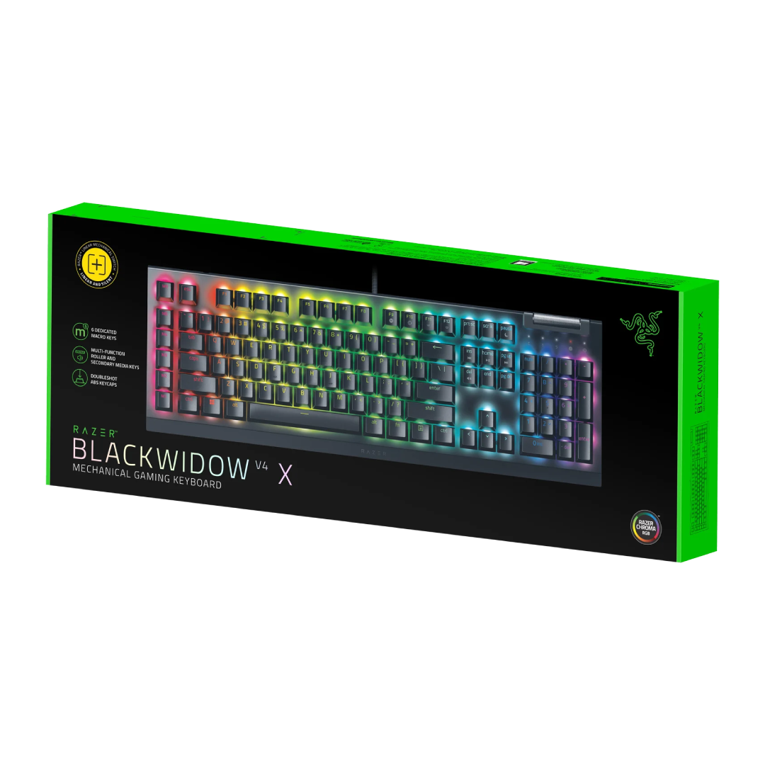 Razer BlackWidow V4 X Mechanical Gaming Keyboard (Green Switch) – Arabic – Black 5