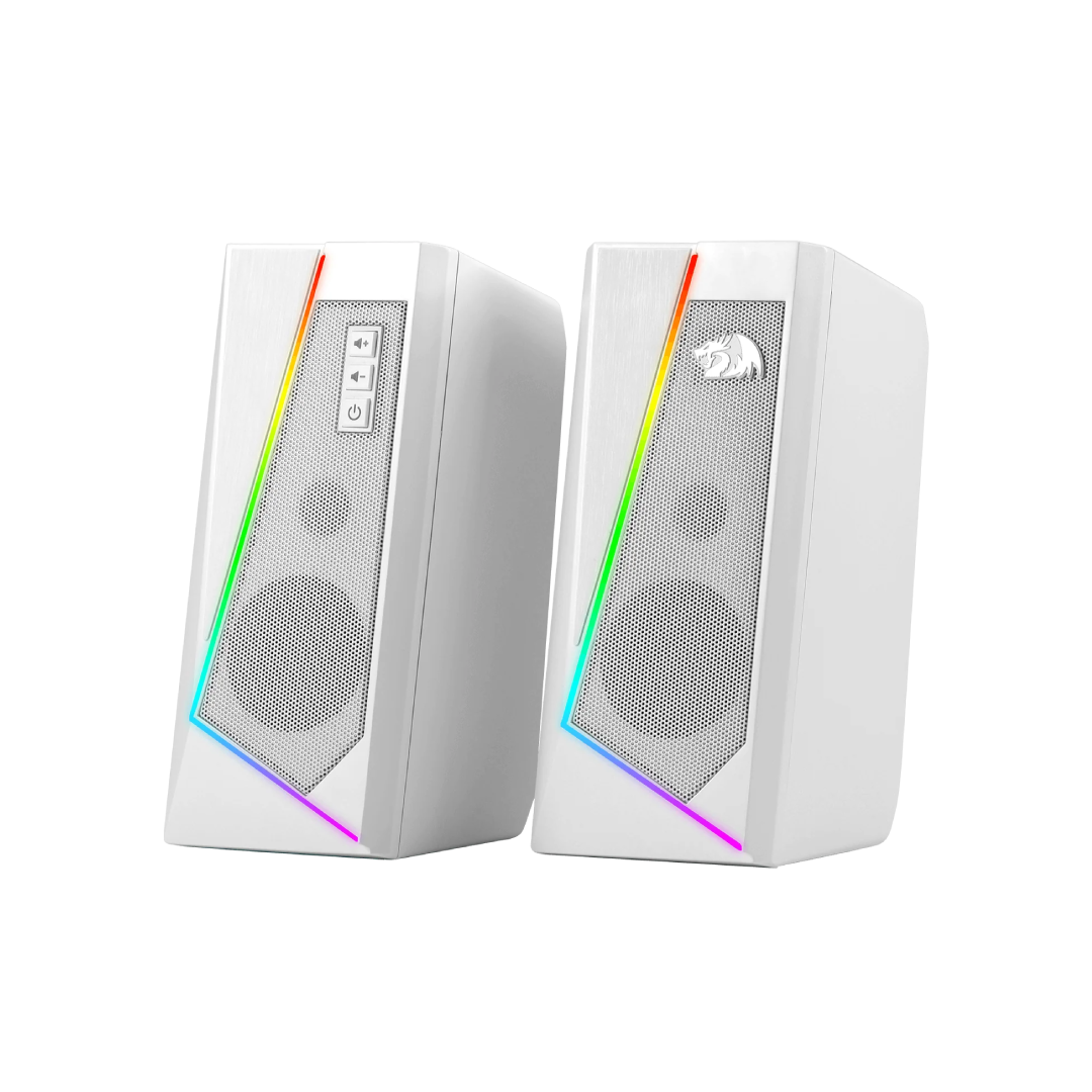 Redragon Anvil GS520W RGB 2.0 Desktop Gaming Speakers – White 1