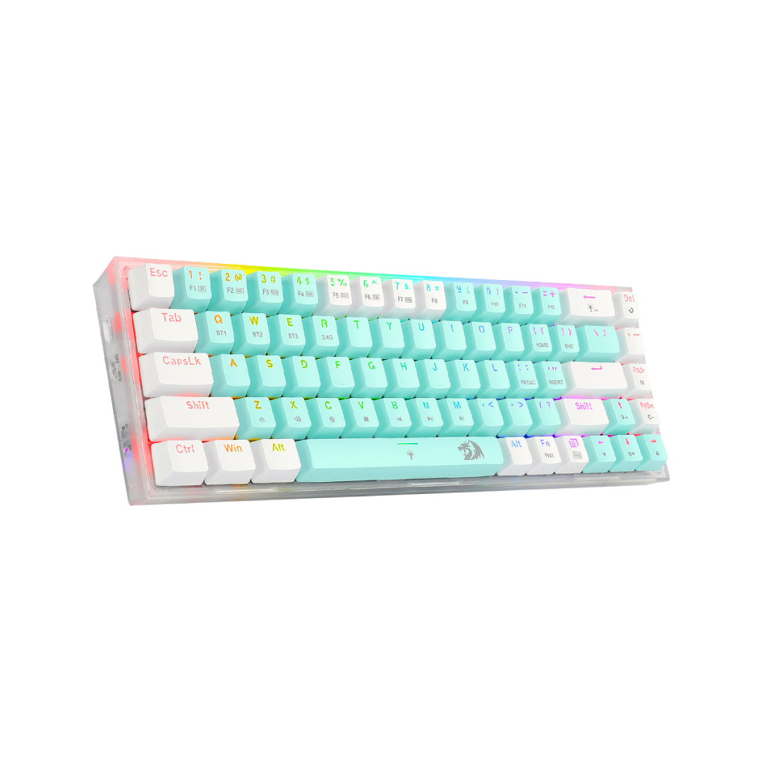 Redragon Castor Pro K631RGB-PRO-GW 68-Key Wireless Mechanical Gaming Keyboard – White/Green 1