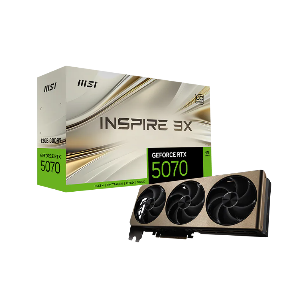 MSI GeForce RTX 5070 12G INSPIRE 3X OC – GDDR7 Gaming Graphics Card 1