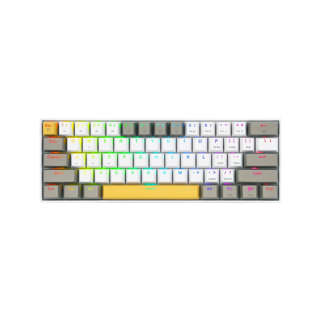 Redragon Draconic Pro K530 RGB PRO 61-Key Wireless Mechanical Gaming Keyboard – Brown Switch (Yellow/White/Grey Edition) 2
