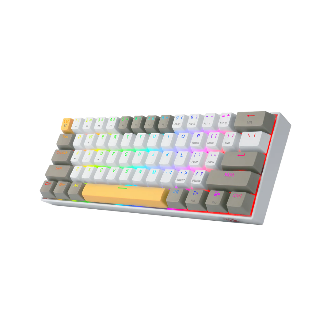 Redragon Draconic Pro K530 RGB PRO 61-Key Wireless Mechanical Gaming Keyboard – Brown Switch (Yellow/White/Grey Edition)