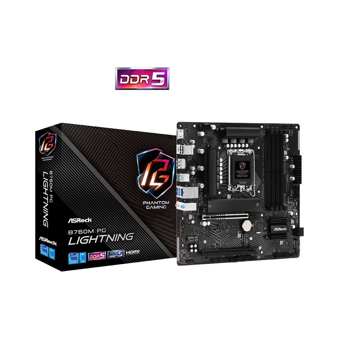 ASRock B760M PG Lightning DDR5 Micro-ATX Motherboard 1