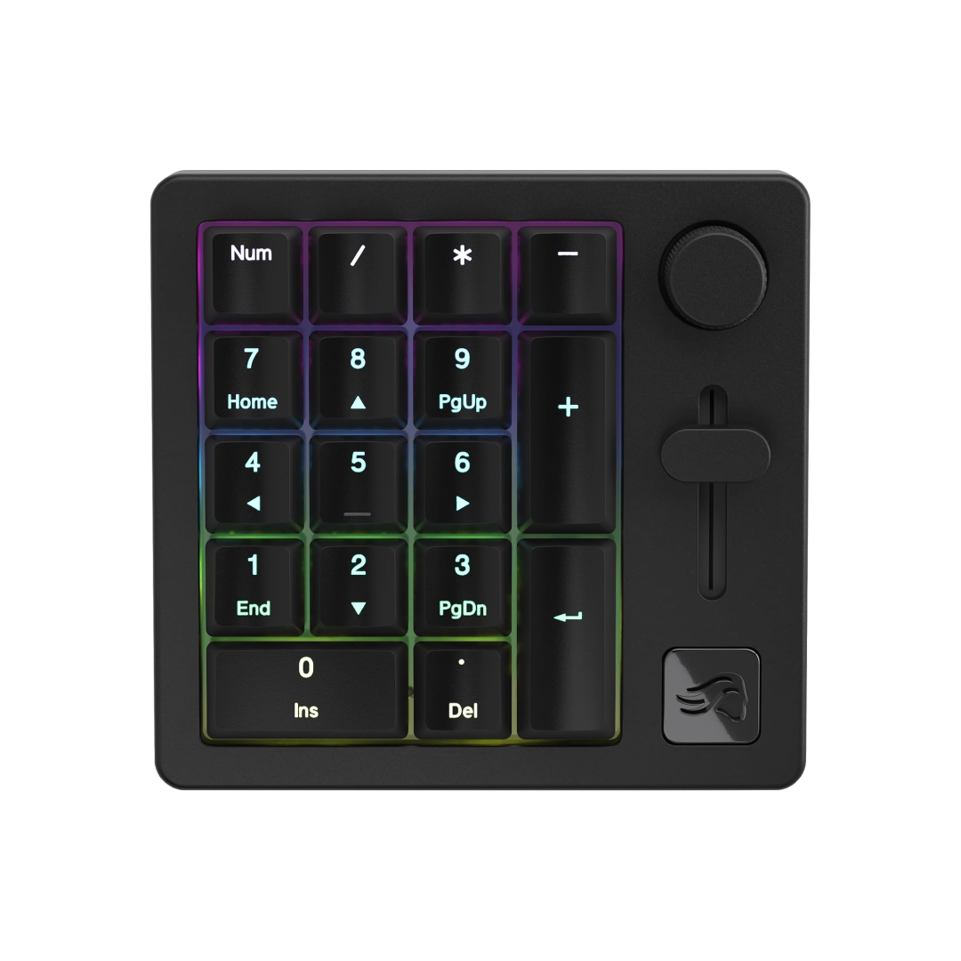 Glorious GMMK Numpad GLO-GMMK-NP-FOX-B Mechanical Macro Numpad (Wireless, Hot-Swappable, Fox Switches)