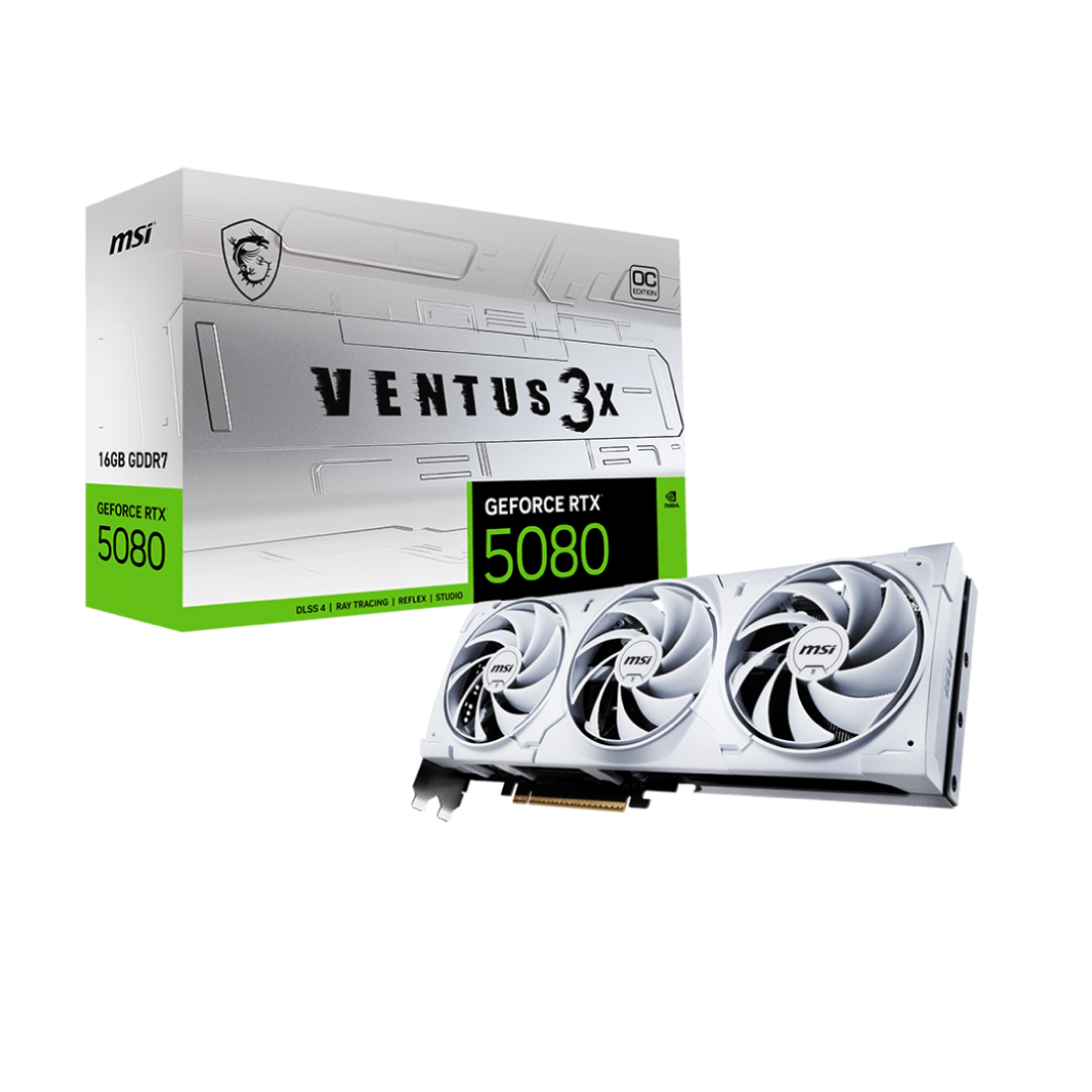 MSI VGA GeForce RTX 5080 16G VENTUS 3X OC White – GDDR7 Gaming Graphics Card 1