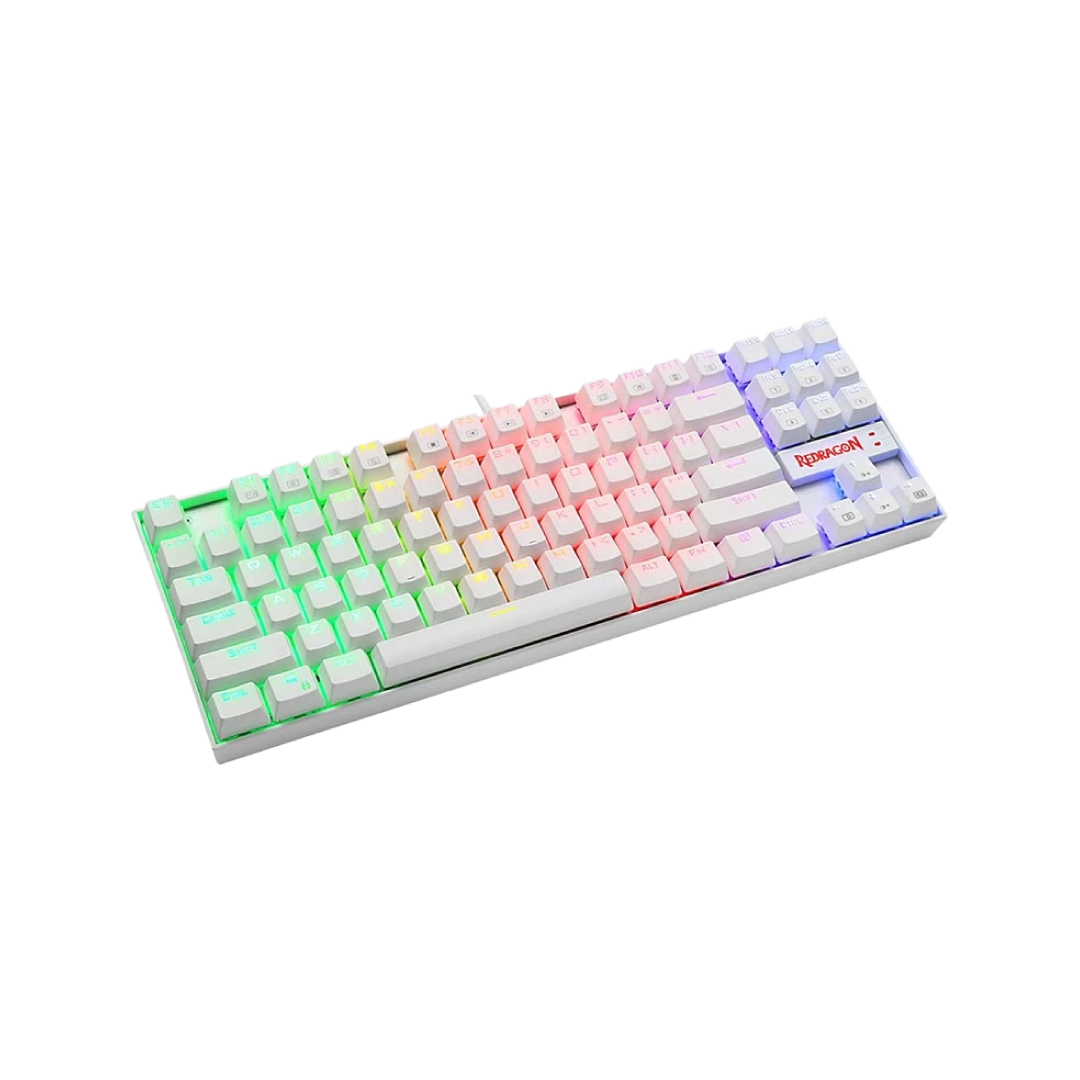 Redragon Kumara White K552W-RGB Mechanical Gaming Keyboard – Red Switch RGB TKL White (SKU: K552W-RGB) 1