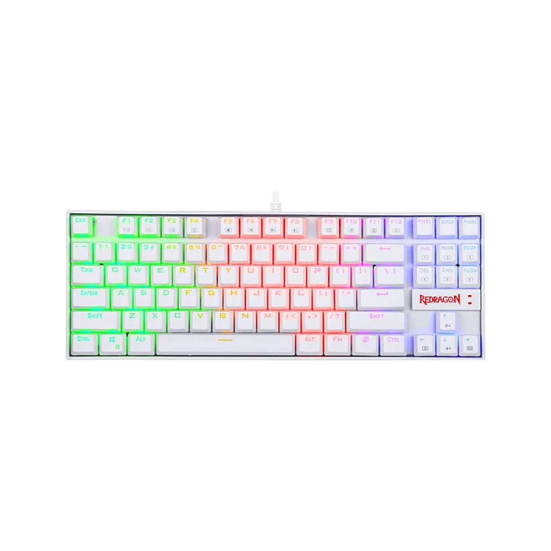 Redragon Kumara White K552W-RGB Mechanical Gaming Keyboard – Red Switch RGB TKL White (SKU: K552W-RGB) 1