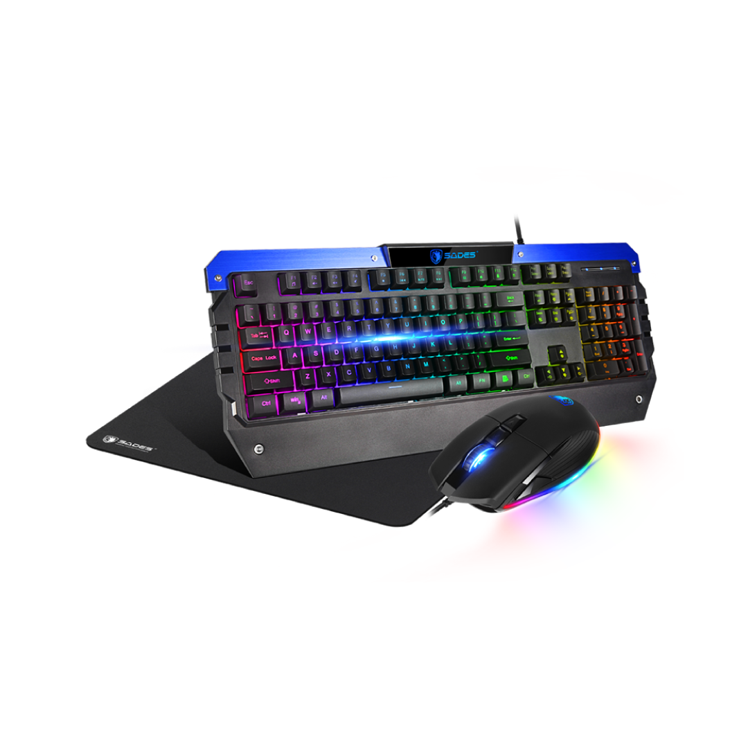SADES Battle Ram SAB10B Gaming Combo – RGB Keyboard + Mouse + Mousepad / 4000 DPI / Membrane Keyboard 1