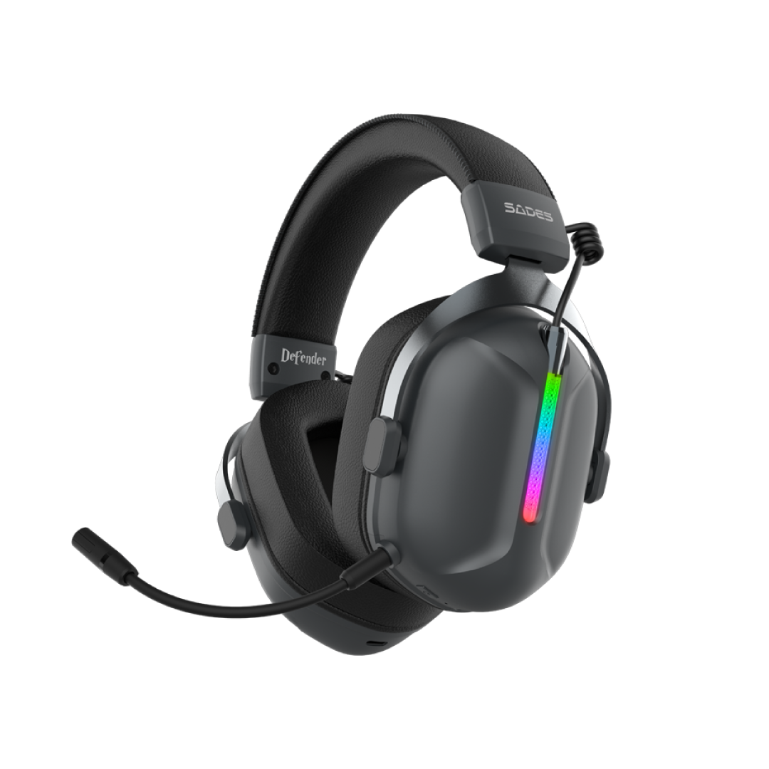 SADES Defender SA-206 Tri-Mode Gaming Headset – 2.4GHz / Bluetooth 5.3 / 3.5mm / 50mm Drivers / RGB / Low Latency 1
