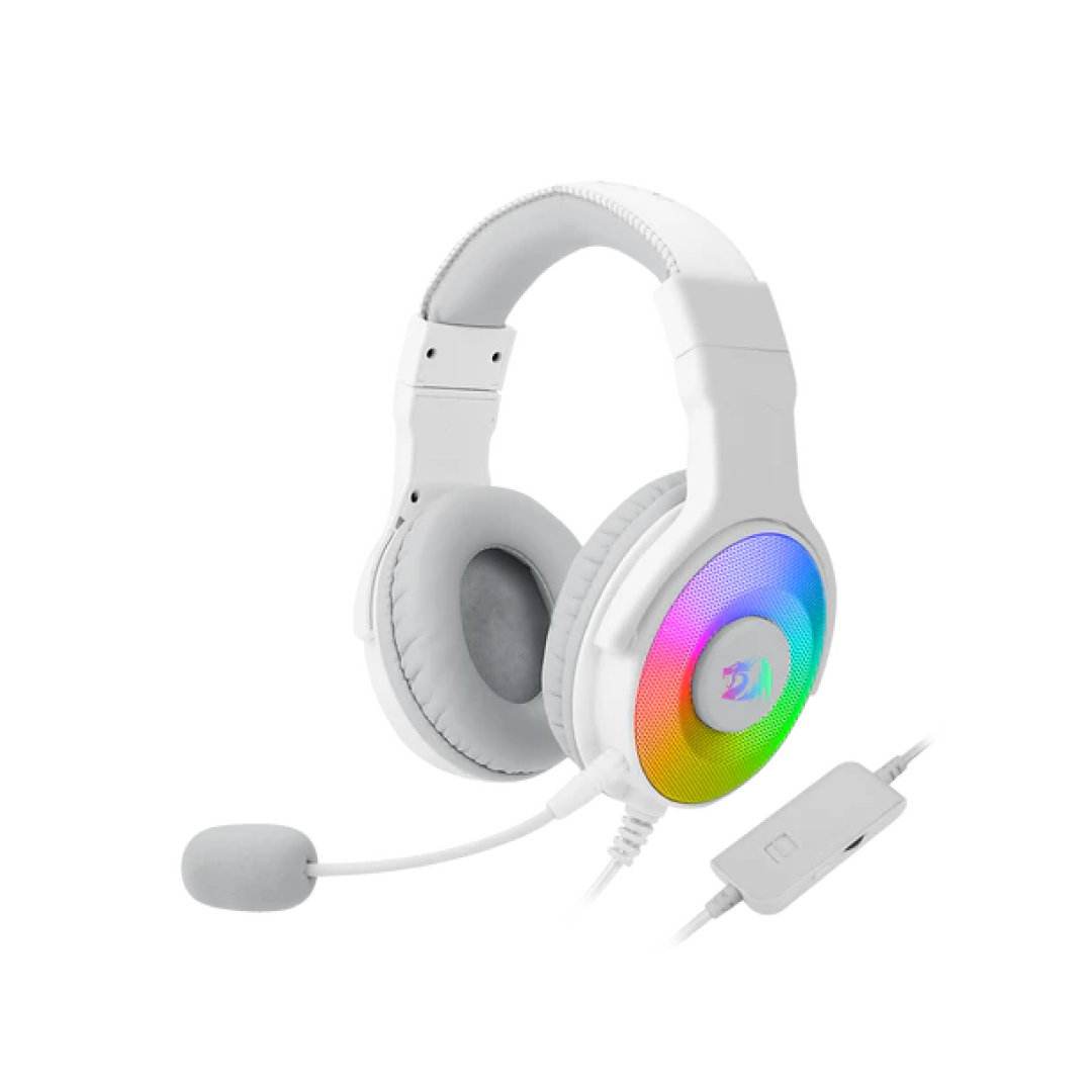 Redragon Pandora White H350W-RGB Gaming Headset – 50mm Drivers RGB Wired (SKU: H350W-RGB) 2