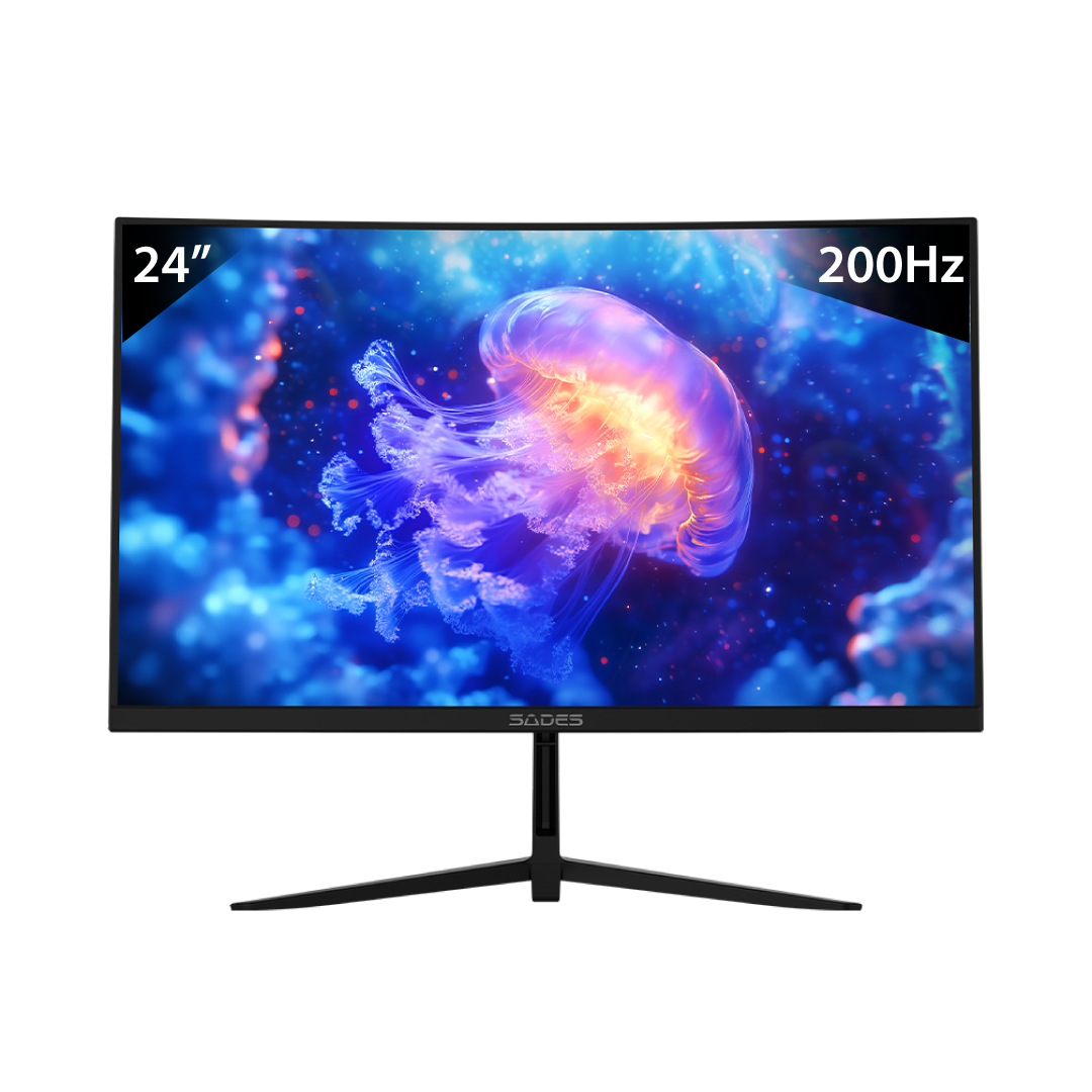 SADES NC-Pelagia 24” FHD Gaming Monitor – 200Hz / 0.5ms MPRT / Curved VA Panel / FreeSync / HDR 1