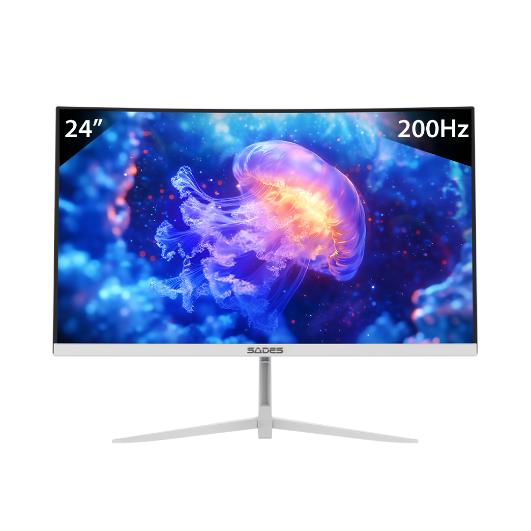 SADES NC-Pelagia 24” Curved FHD Gaming Monitor – 200Hz / 0.5ms MPRT / VA Panel / FreeSync / HDR / White Edition 1