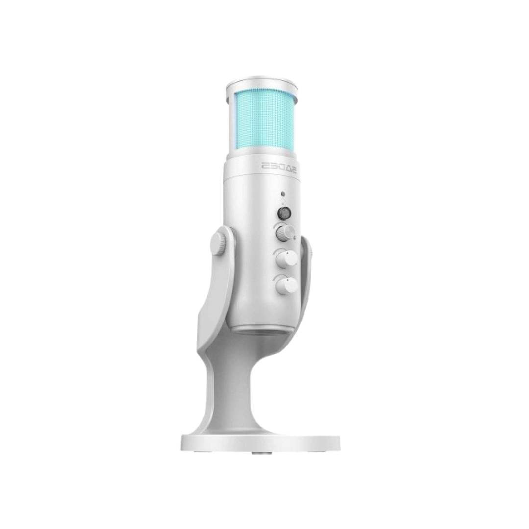 SADES Otus SW-MC04 White USB Gaming Microphone – Cardioid / Noise Reduction / One-Touch Mute / Boom Arm / RGB Streaming Mic 1