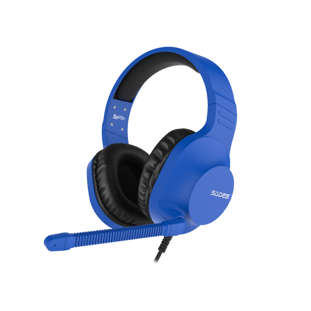 SADES Spirit SA-721 Blue Gaming Headset – 50mm Drivers / Stereo Sound / Noise Cancelling Mic / 3.5mm / Lightweight Design 1