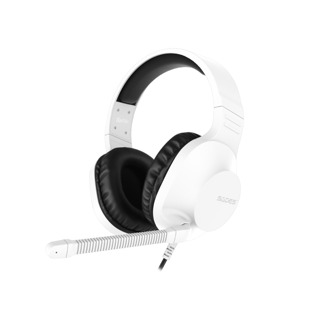 SADES Spirit SA-721 White Gaming Headset – 50mm Drivers / Stereo Sound / Noise Cancelling Mic / 3.5mm / Lightweight Design 1