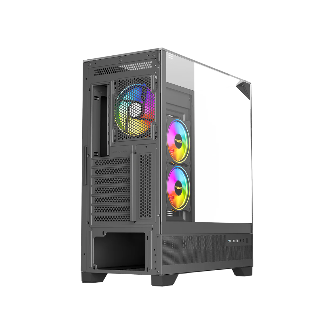 Twisted Minds Eclipse Forge TM-XL290-B Gaming Case – Mid Tower / Tempered Glass / ATX / 400mm GPU / 240mm Water Cooling Support / Black 5