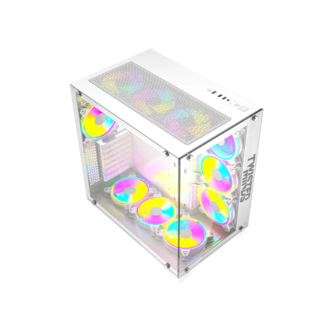 Twisted Minds TM1-W-S White Gaming Case – Mid Tower / Tempered Glass / ATX / 380mm GPU / 7 Fans Support / USB-C / White Edition 3
