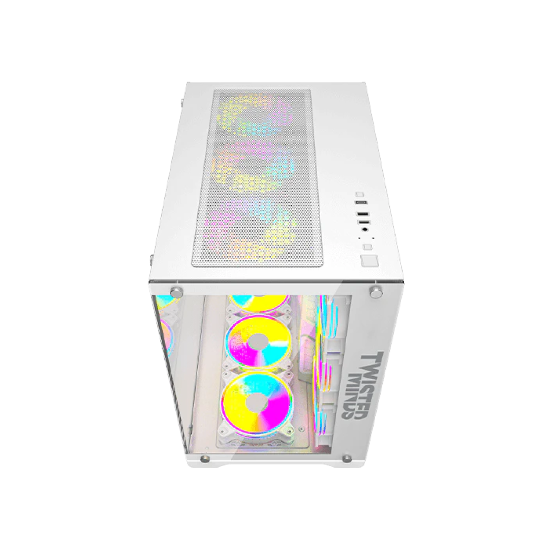 Twisted Minds TM1-W-S White Gaming Case – Mid Tower / Tempered Glass / ATX / 380mm GPU / 7 Fans Support / USB-C / White Edition 6