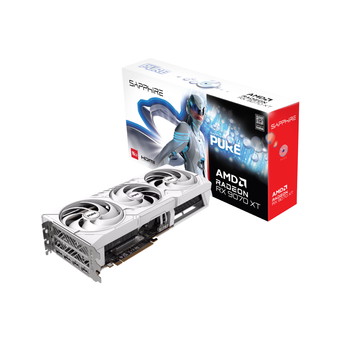 SAPPHIRE PURE AMD Radeon™ RX 9070 XT Gaming OC 16GB GDDR6 – White Edition 1