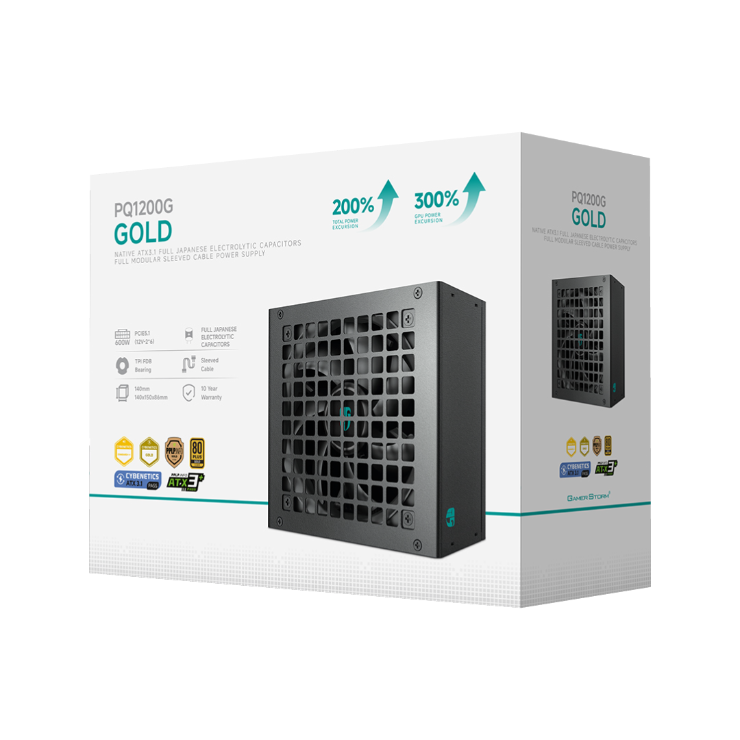 DeepCool PQ1200G 1200W 80+ Gold Fully Modular ATX 3.1 PCIe 5.1 Power Supply (UK Version) 1