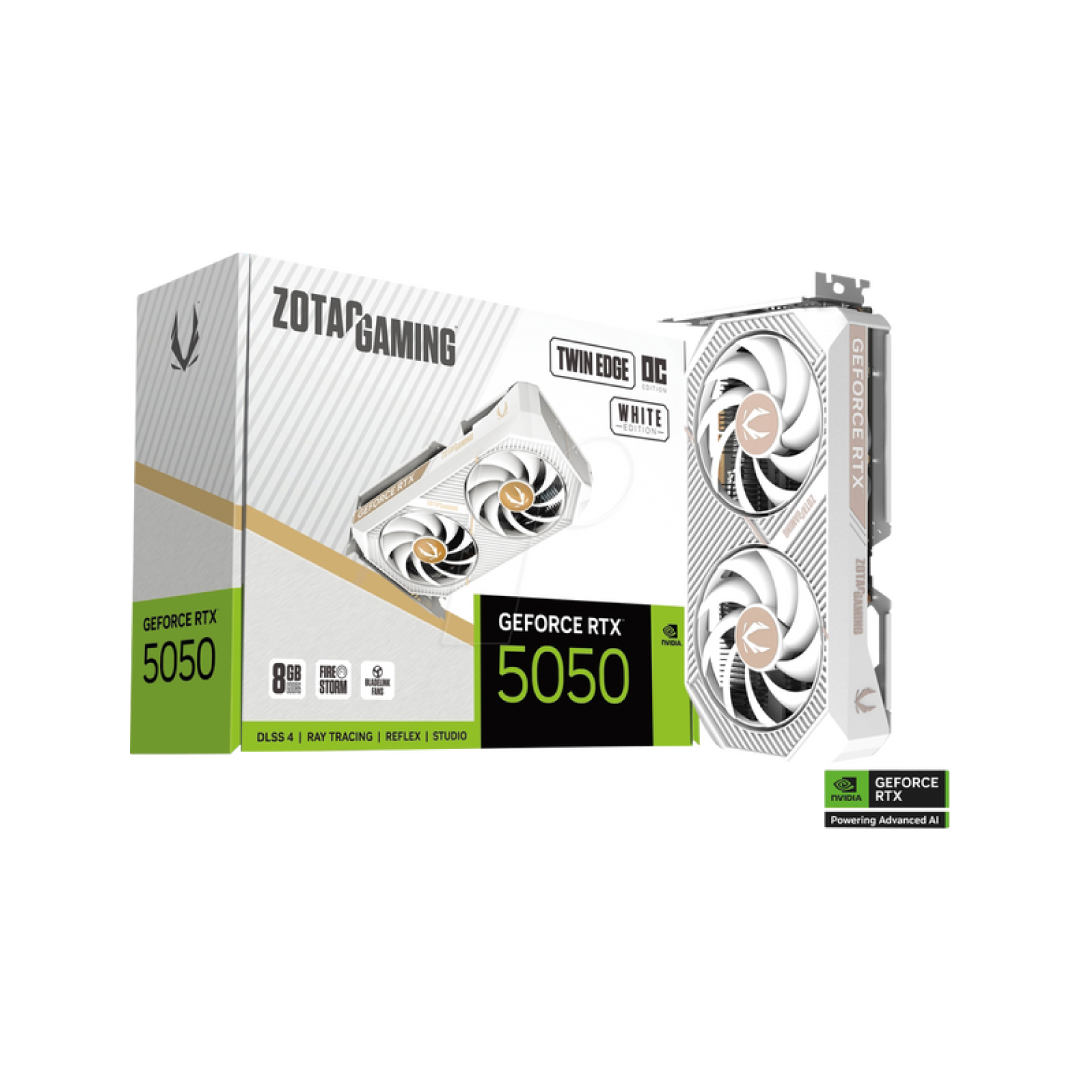 ZOTAC GAMING GeForce RTX 5050 Twin Edge OC White 8GB GDDR6 Graphics Card 1