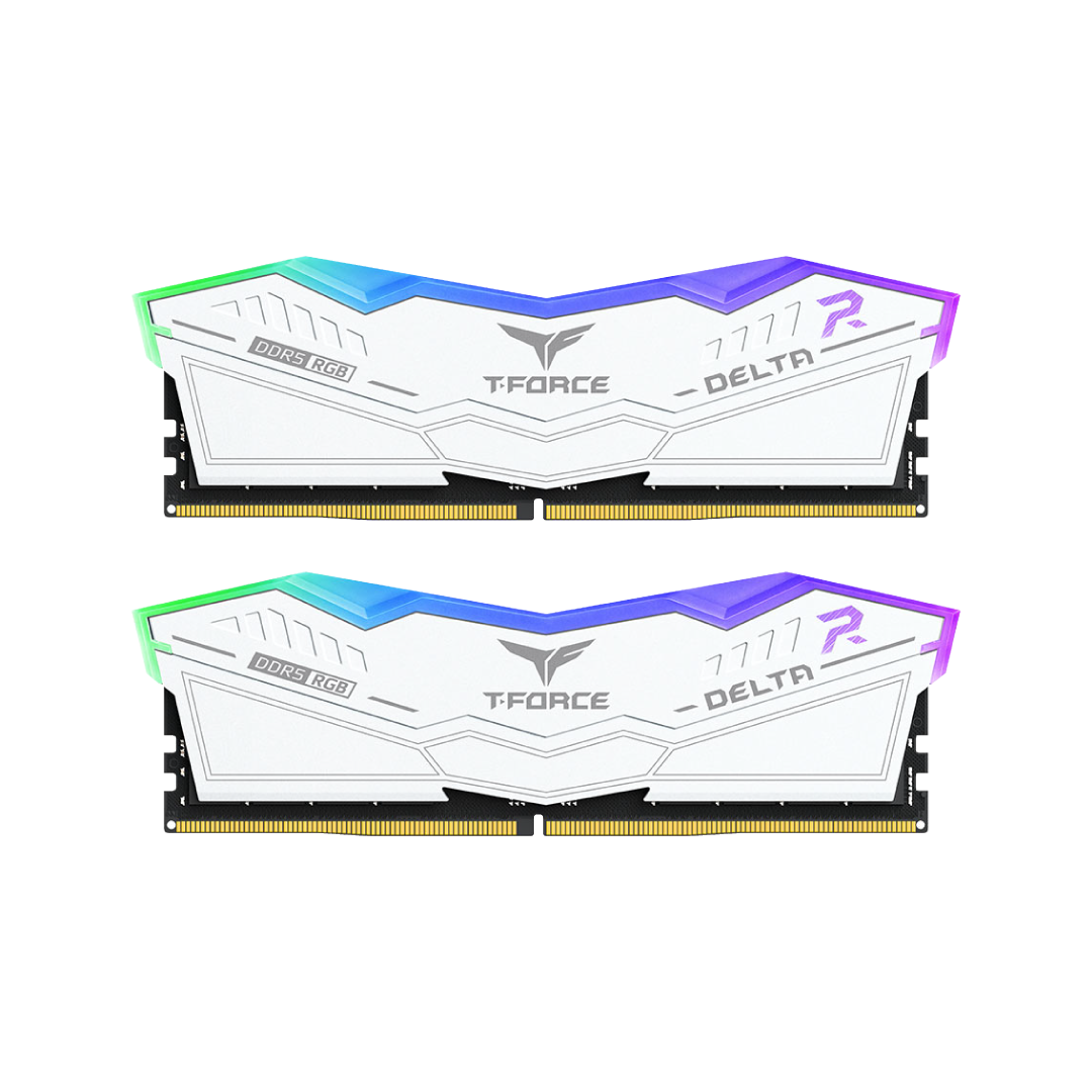 TeamGroup T-Force Delta RGB DDR5 32GB (2×16GB) 6000MHz White Gaming RAM 1