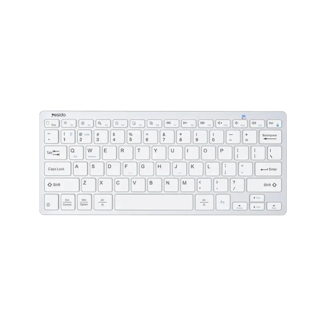 YESIDO KB11 Wireless Keyboard – Bluetooth + 2.4GHz, Compact, Rechargeable 2