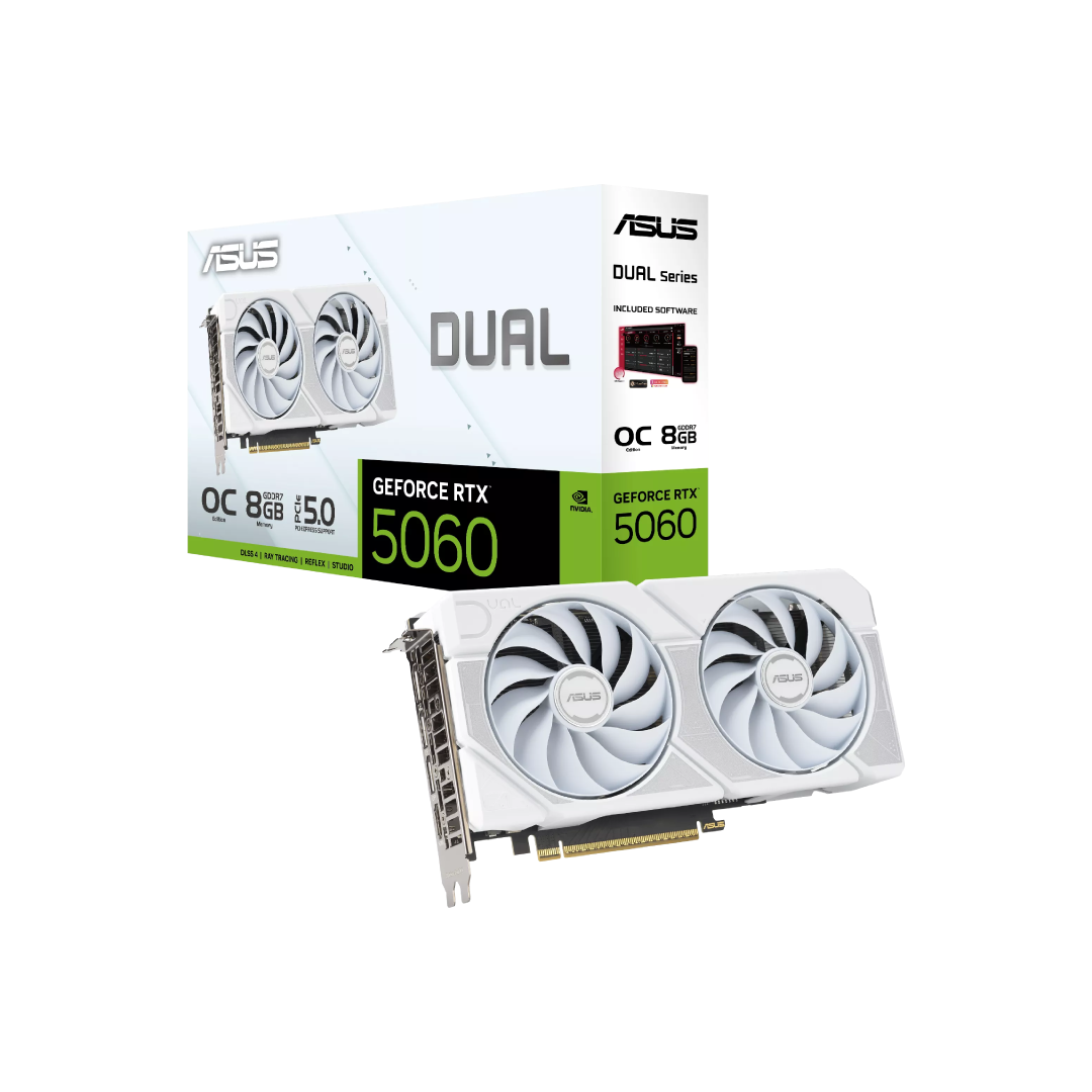 ASUS Dual GeForce RTX 5060 OC White 8GB GDDR7 Graphics Card 1